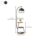 Lampada da terra ad arco con ripiano in ferro e ciotola color crema Arc Modern