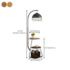 Lampada da terra ad arco con ripiano in ferro e ciotola color crema Arc Modern