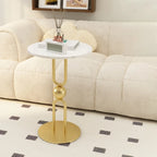 Table d'appoint ronde en métal noir brillant pour salon