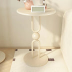 Table d'appoint ronde en métal noir brillant pour salon