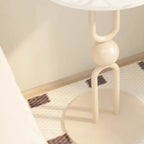 Table d'appoint ronde en métal noir brillant pour salon