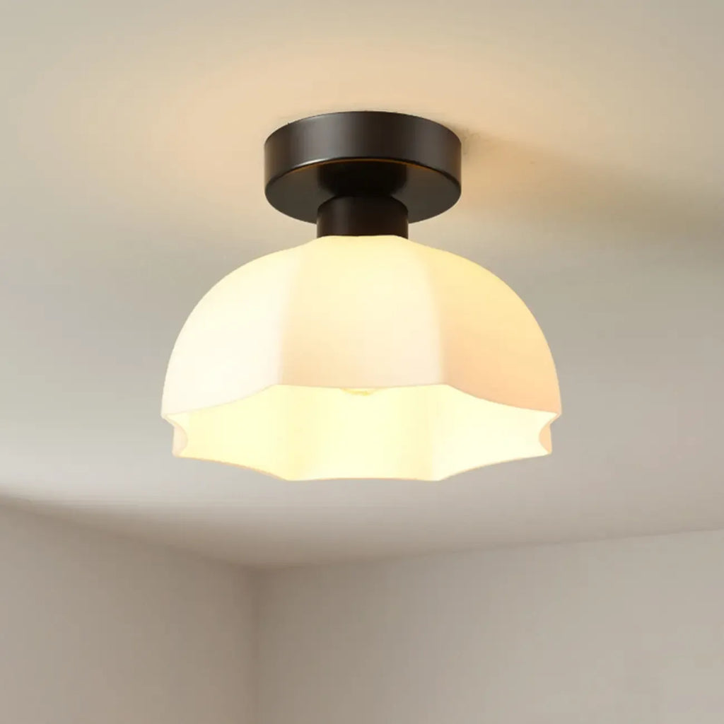 Plafonnier semi-encastré moderne en métal à motif losange pour couloir