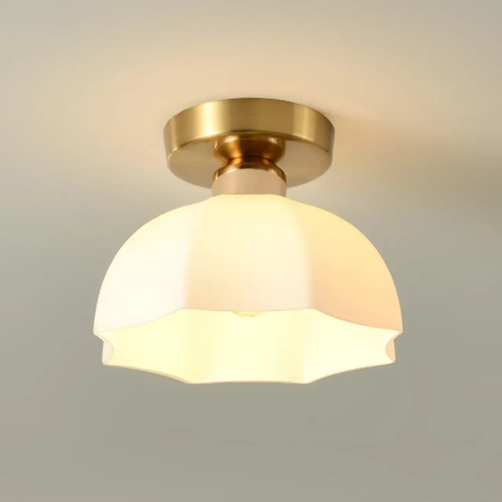 Plafonnier semi-encastré moderne en métal à motif losange pour couloir