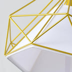 Plafonnier semi-encastré moderne en métal à motif losange pour couloir