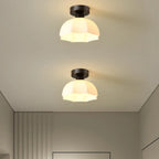 Plafonnier semi-encastré moderne en métal à motif losange pour couloir