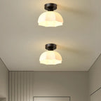 Plafonnier semi-encastré moderne en métal à motif losange pour couloir
