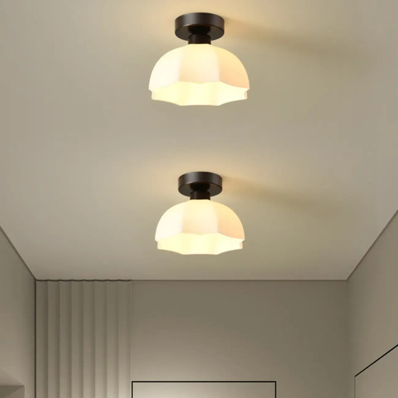 Plafonnier semi-encastré moderne en métal à motif losange pour couloir
