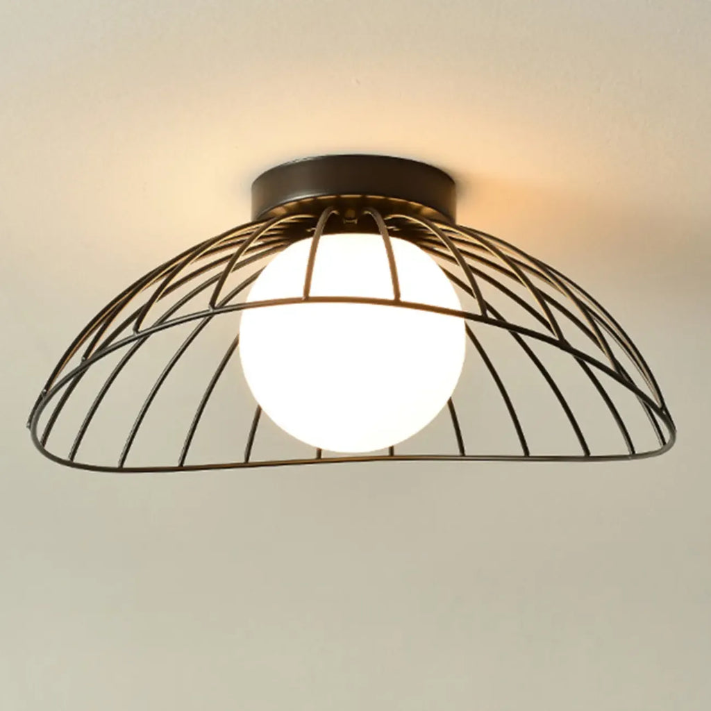 Plafonnier semi-encastré moderne en métal à motif losange pour couloir