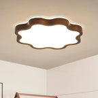 Plafonnier LED encastré en bois de noyer à motif floral