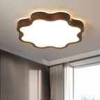 Plafonnier LED encastré en bois de noyer à motif floral