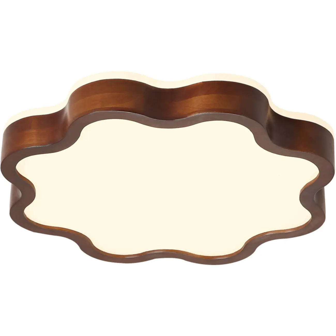 Plafonnier LED encastré en bois de noyer à motif floral