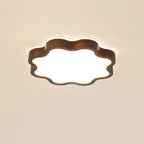 Plafonnier LED encastré en bois de noyer à motif floral