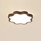 Plafonnier LED encastré en bois de noyer à motif floral