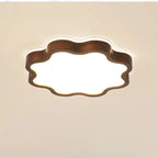 Plafonnier LED encastré en bois de noyer à motif floral