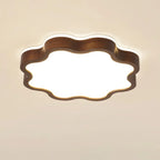Plafonnier LED encastré en bois de noyer à motif floral