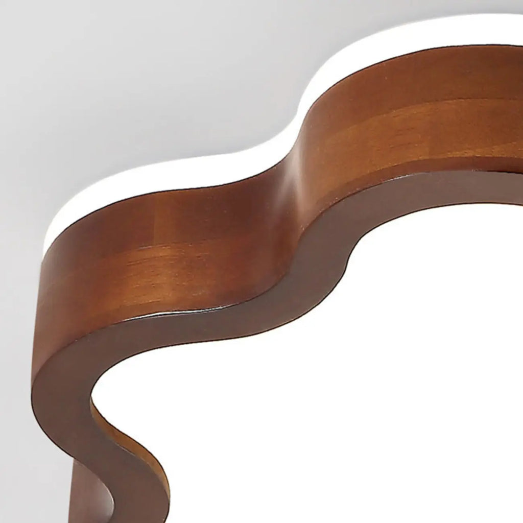 Plafonnier LED encastré en bois de noyer à motif floral