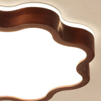 Plafonnier LED encastré en bois de noyer à motif floral