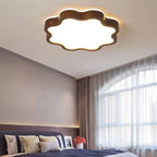 Plafonnier LED encastré en bois de noyer à motif floral