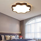Plafonnier LED encastré en bois de noyer à motif floral