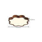 Plafonnier LED encastré en bois de noyer à motif floral