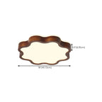 Plafonnier LED encastré en bois de noyer à motif floral