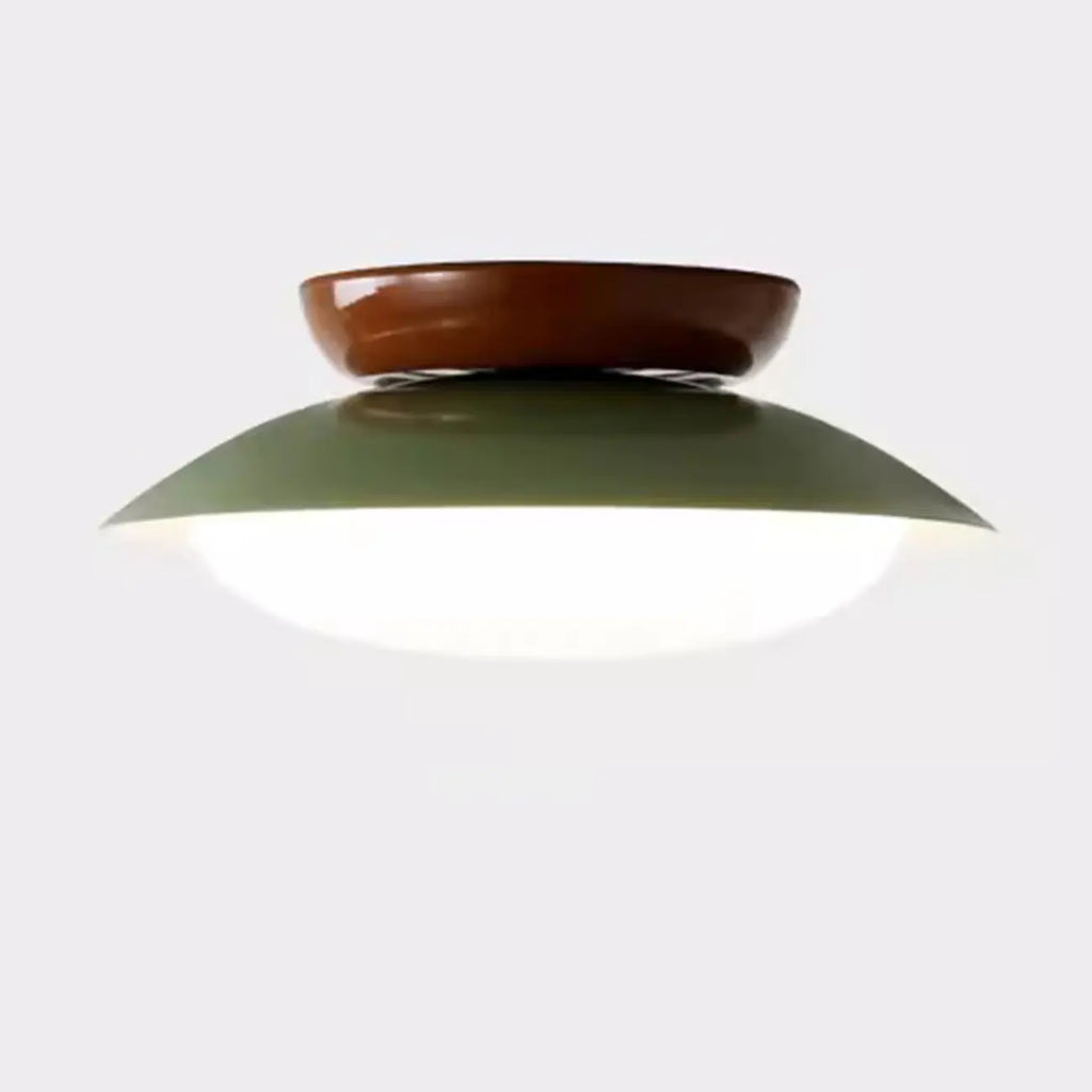 Plafonnier semi-encastré minimaliste à dôme métallique et LED à intensité variable