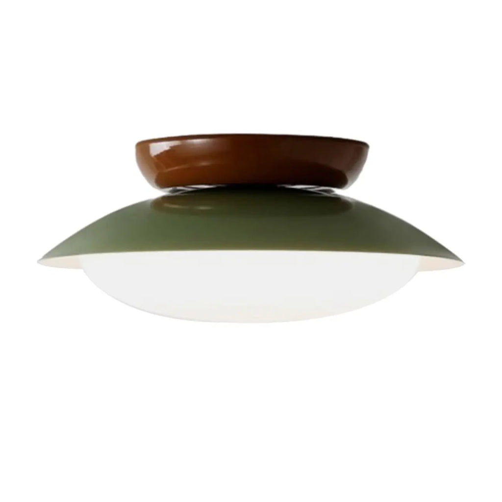 Plafonnier semi-encastré minimaliste à dôme métallique et LED à intensité variable