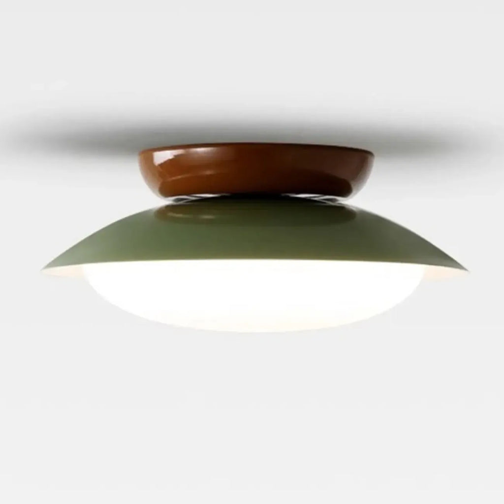 Plafonnier semi-encastré minimaliste à dôme métallique et LED à intensité variable