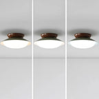 Plafonnier semi-encastré minimaliste à dôme métallique et LED à intensité variable