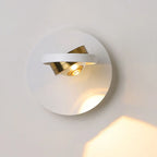 Lampada da parete rotonda in metallo con vetro trasparente e rotazione a 360°