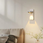 Lampada da parete rotonda in metallo con vetro trasparente e rotazione a 360°