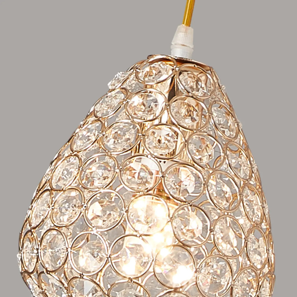 Suspension moderne à 3 lumières en chrome et cristal pour îlot de cuisine