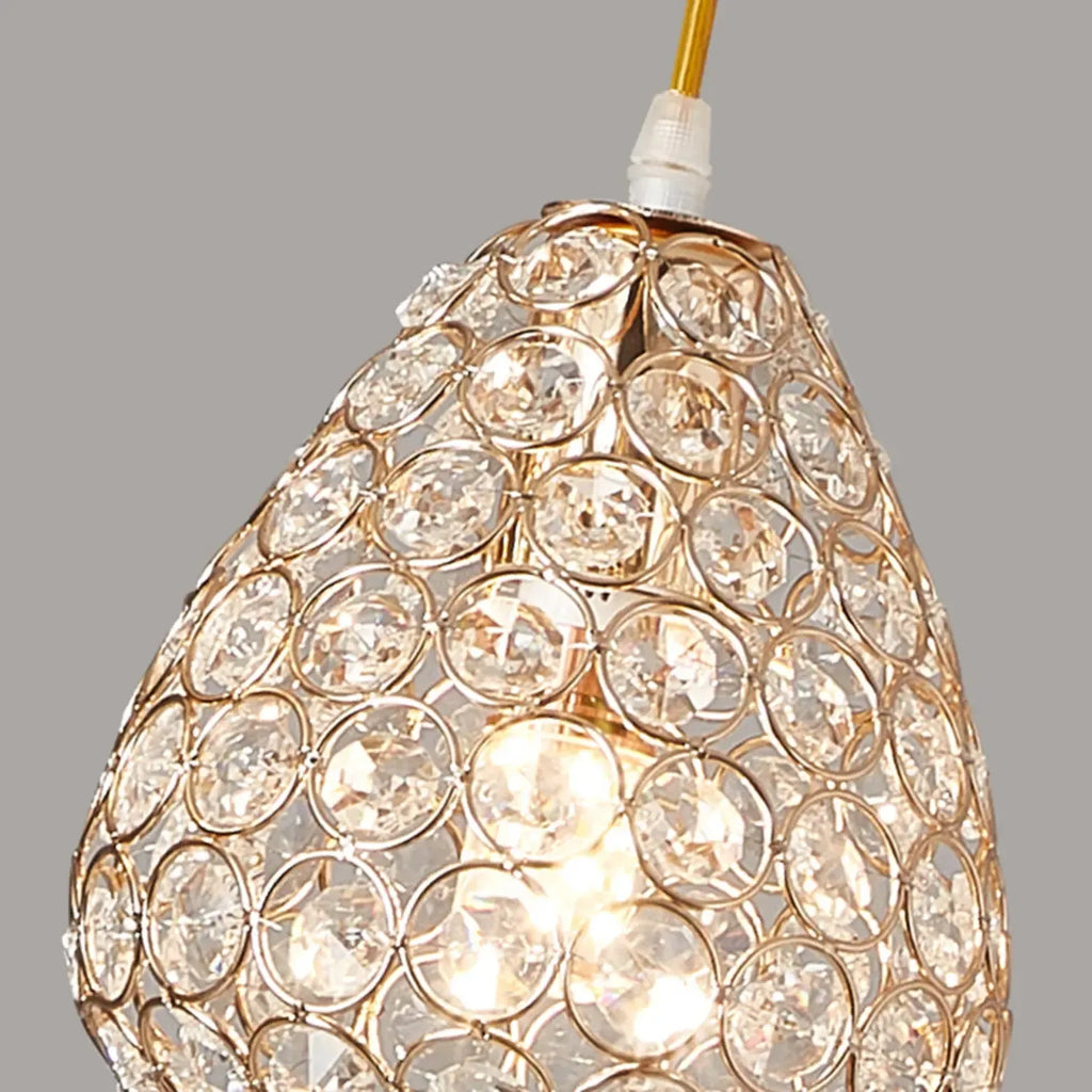 Suspension moderne à 3 lumières en chrome et cristal pour îlot de cuisine