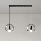 Suspension moderne en verre noir globe pour îlot de cuisine