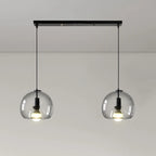 Suspension moderne en verre noir globe pour îlot de cuisine