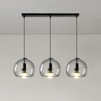 Suspension moderne en verre noir globe pour îlot de cuisine