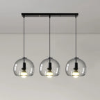 Suspension moderne en verre noir globe pour îlot de cuisine