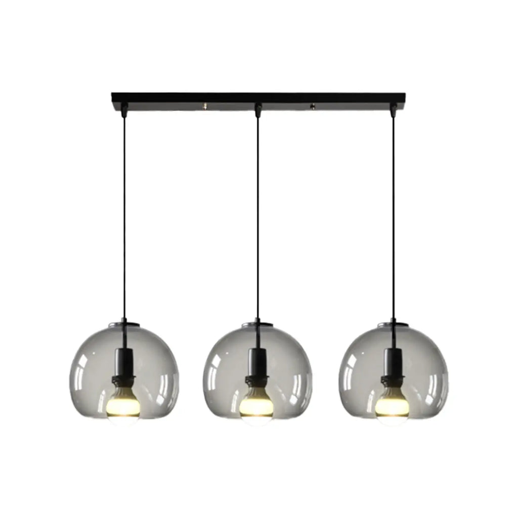 Suspension moderne en verre noir globe pour îlot de cuisine