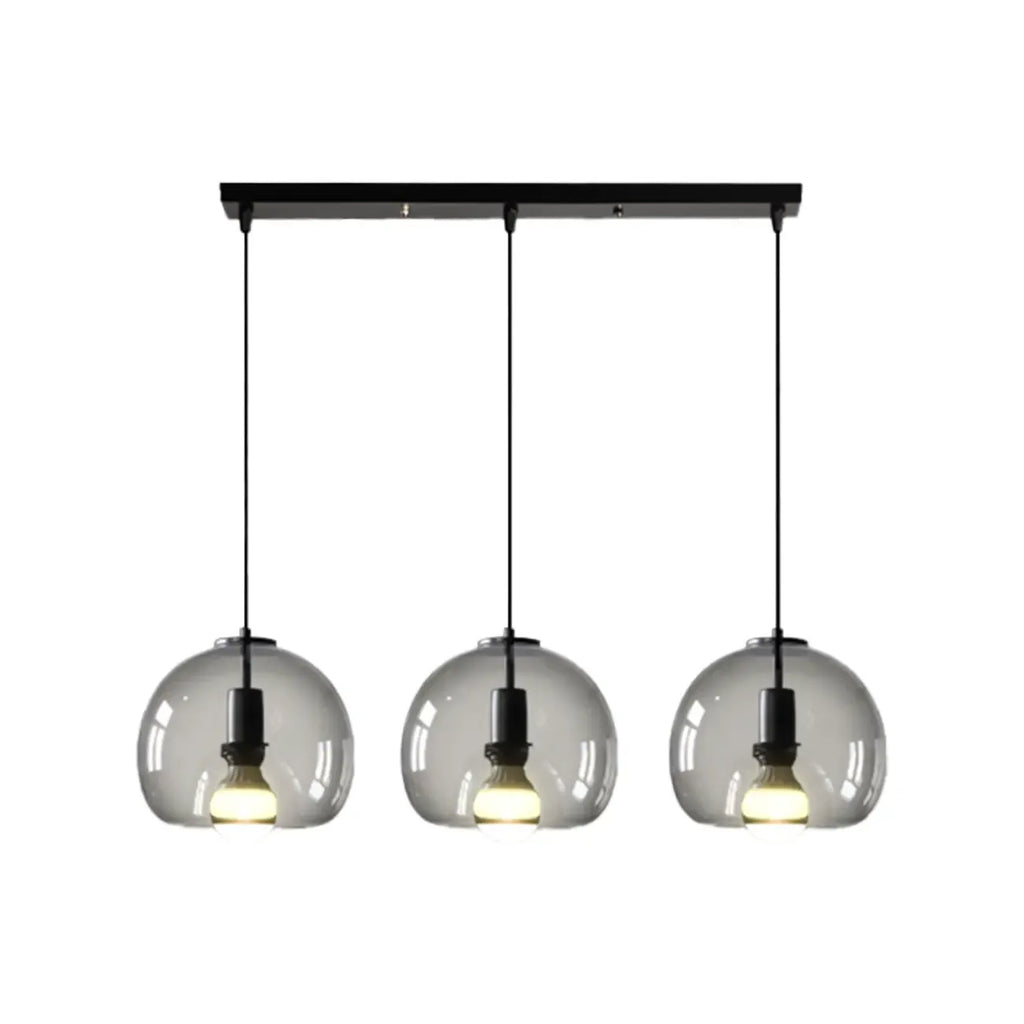Suspension moderne en verre noir globe pour îlot de cuisine