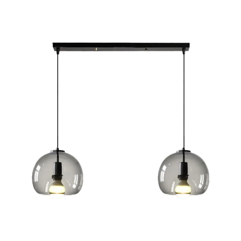 Suspension moderne en verre noir globe pour îlot de cuisine