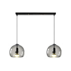 Suspension moderne en verre noir globe pour îlot de cuisine