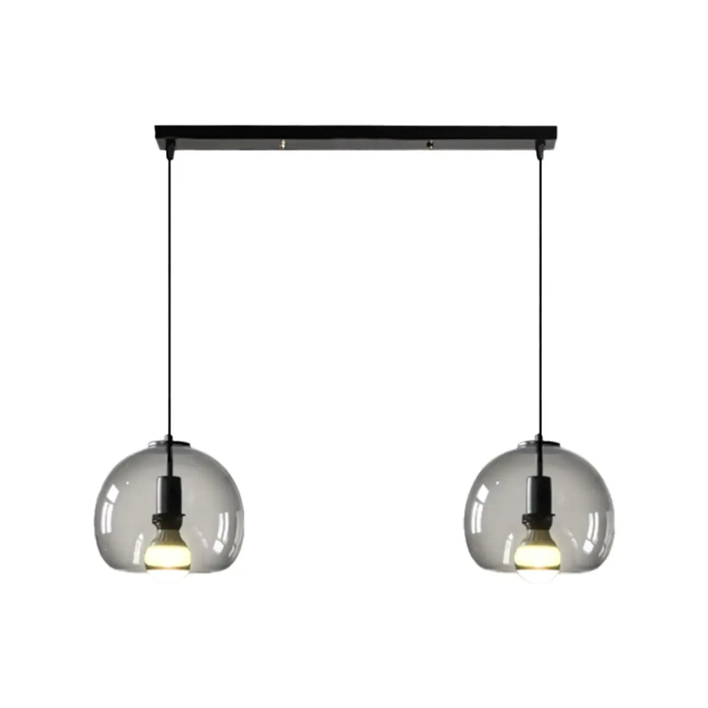 Suspension moderne en verre noir globe pour îlot de cuisine