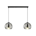 Suspension moderne en verre noir globe pour îlot de cuisine