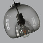 Suspension moderne en verre noir globe pour îlot de cuisine