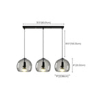 Suspension moderne en verre noir globe pour îlot de cuisine