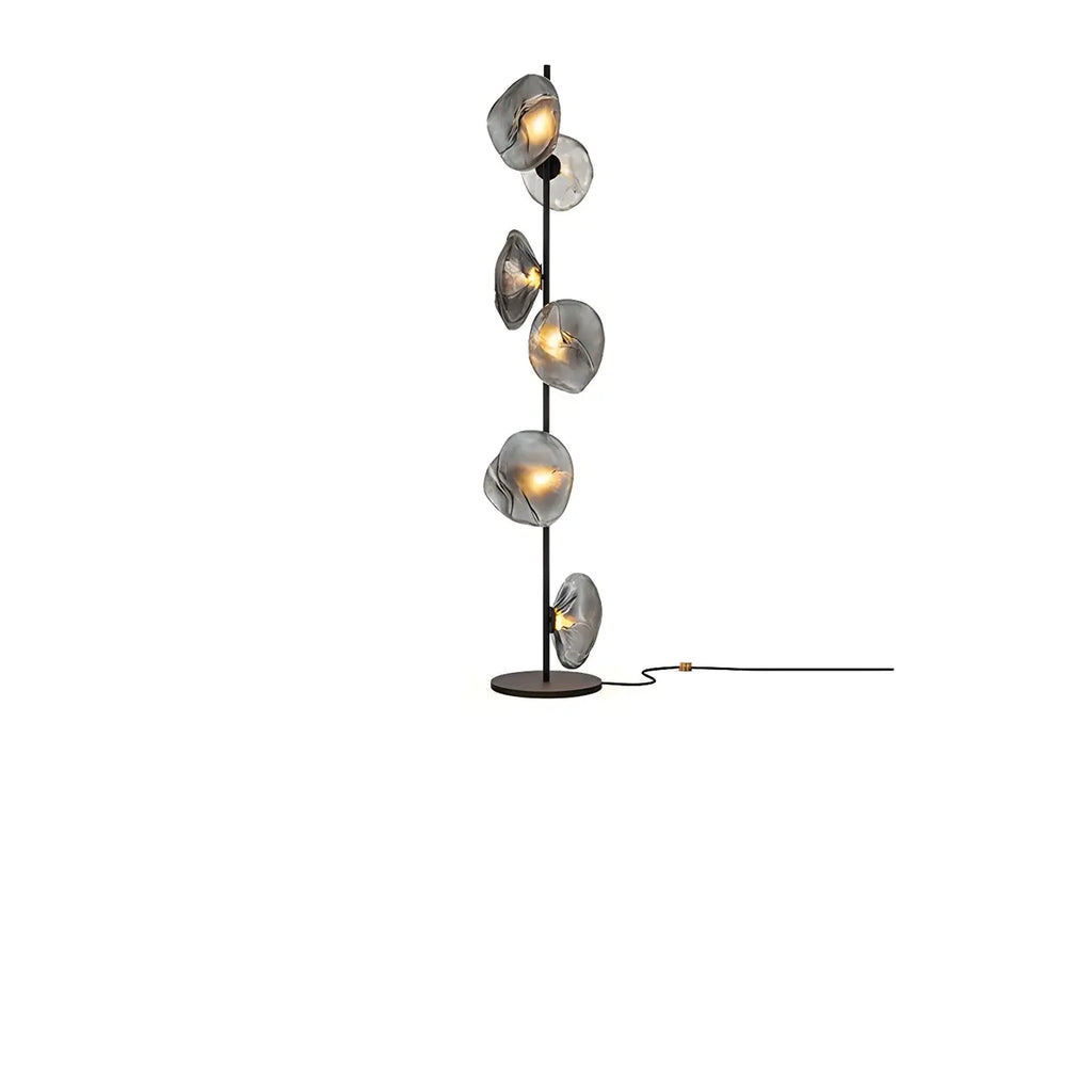 Lampadaire LED moderne en verre prismatique à brancher pour salon