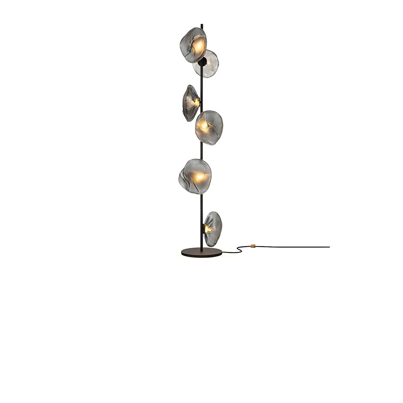 Lampadaire LED moderne en verre prismatique à brancher pour salon