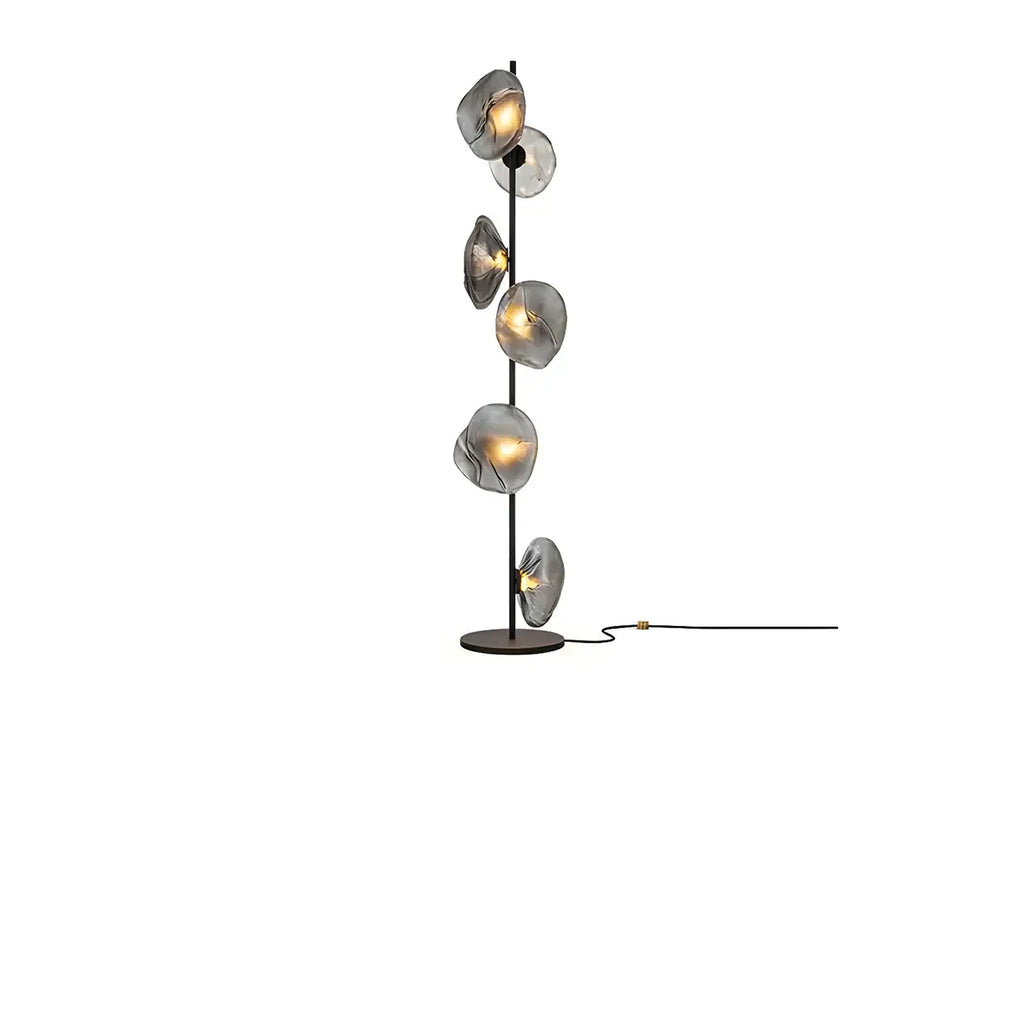 Lampadaire LED moderne en verre prismatique à brancher pour salon