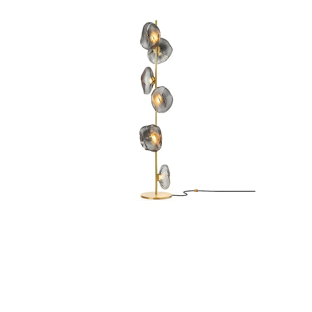 Lampadaire LED moderne en verre prismatique à brancher pour salon