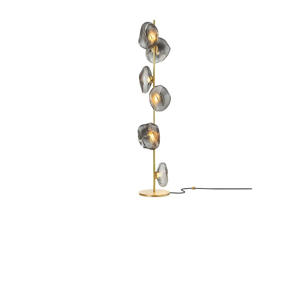 Lampadaire LED moderne en verre prismatique à brancher pour salon